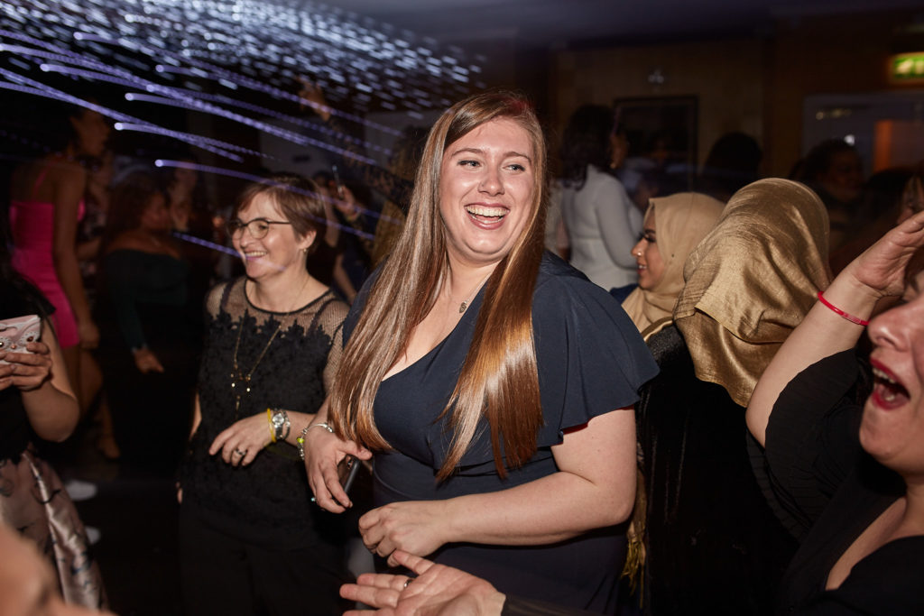 Guests dancing at the awards evening at the Elstree Holiday Inn, Hertfordshire