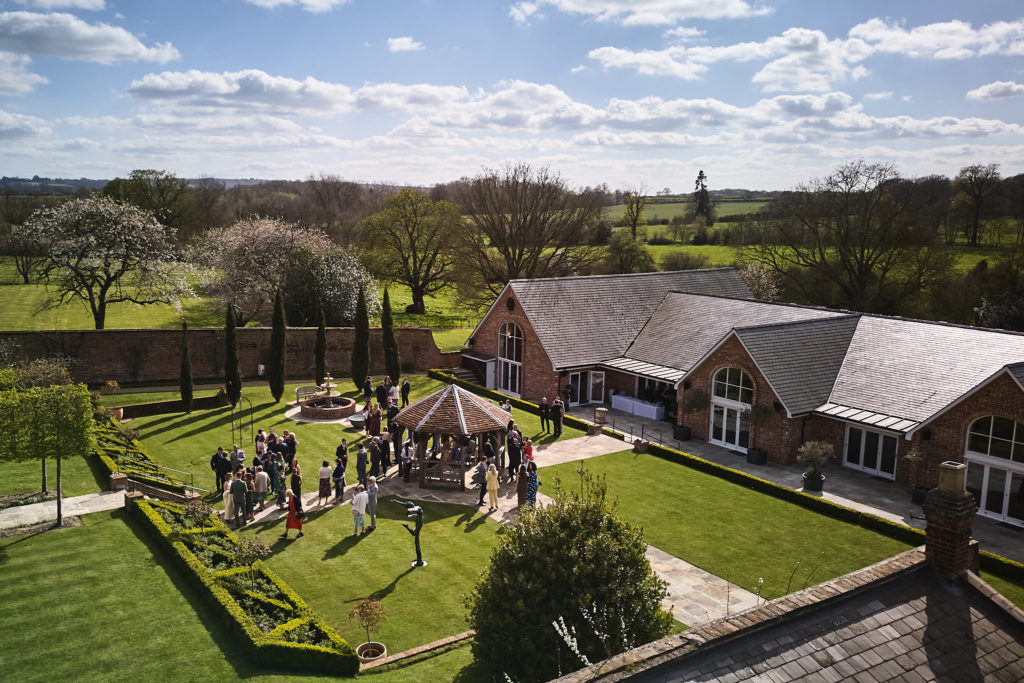 Drone photo of Hatfield Place and its walled garden in the Essex countryside