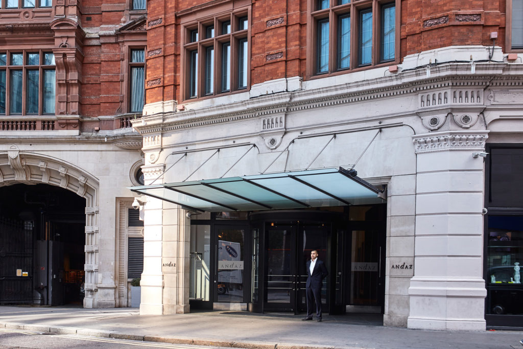 Entrance to the Andaz hotel in central London